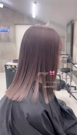 セミロング カラー ハイトーン/ゆるふわ 🧚𖥔ׁTOMO♡のヘアスタイル