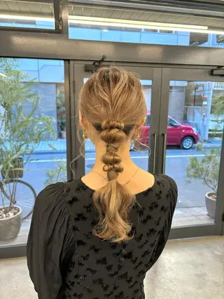 セミロング ヘアアレンジ Elme 蔵前所属・顔周りカット/透明感 カラー/rioのヘアスタイル