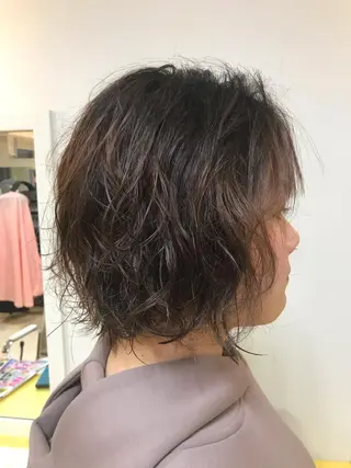 ミディアム パーマ 横田 尚登のヘアスタイル
