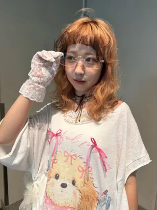 セミロング カラー ヘアアレンジ 阿部  ことみ /パーマモデルのヘアスタイル