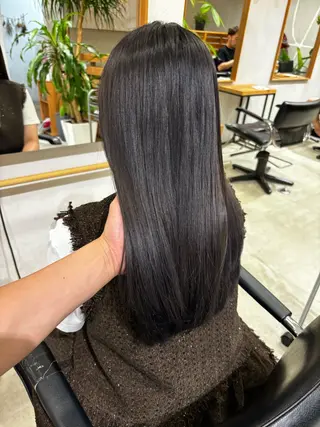 ミディアム カラー パーマ Lino by hoNuaのヘアスタイル