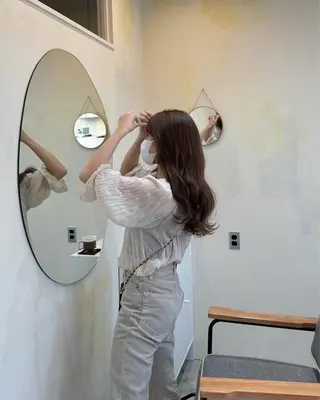 ロング 🍋透け感カラー🍃 オリーブ🍐Kahoのヘアスタイル