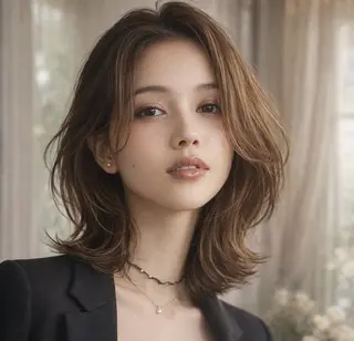 セミロング パーマ 康本将輝 ♦️髪質改善♦️のヘアスタイル