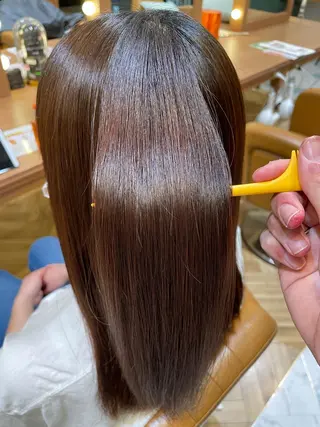 ロング 縮毛矯正 髪質改善 韓国風レイヤー 吉田のヘアスタイル