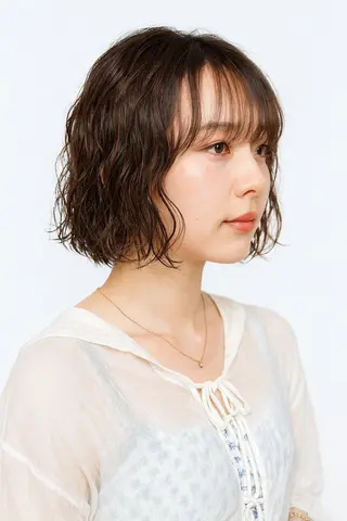 ミディアム パーマ パーマ/縮毛矯正 /かわいい/せき🫧のヘアスタイル