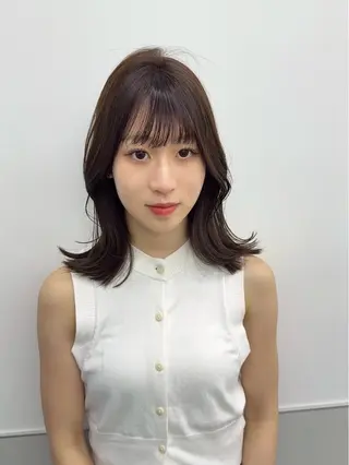 セミロング カラー 韓国ヘア🇰🇷 スズキのヘアスタイル