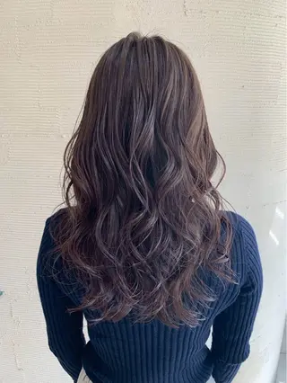 ロング カラー パーマ ヘアアレンジ 岡山駅/髪質改善 透明感カラー🐼のヘアスタイル