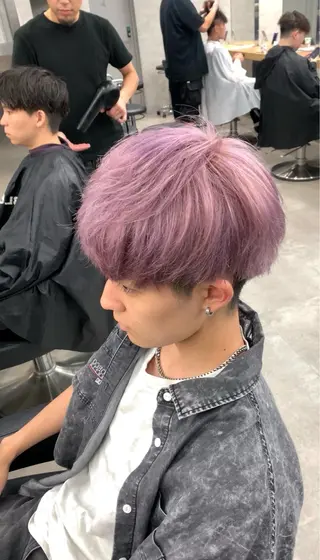 ミディアム カラー ヘアアレンジ メンズ 🔥ニュアンス フェザー小林海斗🔥のヘアスタイル