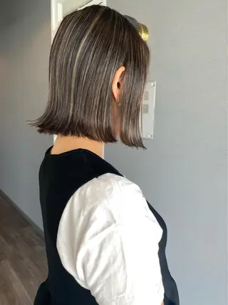 ミディアム カラー 似合わせカラーパーマ 🌿kitin米川のヘアスタイル