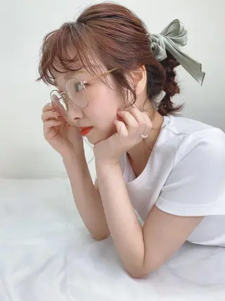 ミディアム カラー ヘアアレンジ マツエク・マツパ 透明感カラー🫧ヘア セット🫧松本菜月の眉毛・アイブロウイメージ
