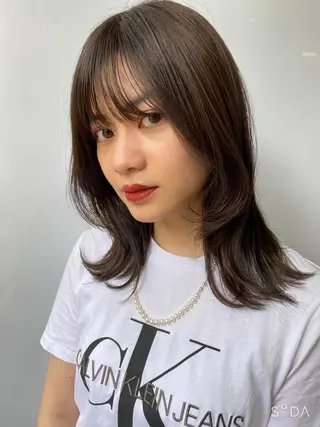 ミディアム カラー Pia ツボイ ケイタのヘアスタイル