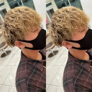 ショート カラー パーマ ヘアアレンジ メンズ 盛れる韓国ヘア♡ 🌻鈴木花🌈のヘアスタイル