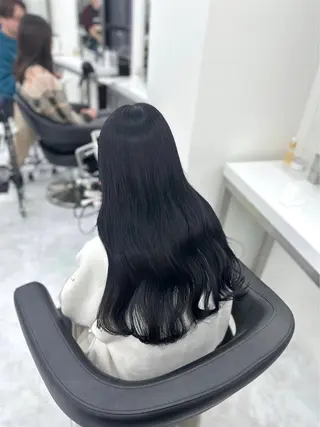 ロング カラー ヘアアレンジ 韓国ヘア/縮毛 /大人透明感🫧のヘアスタイル