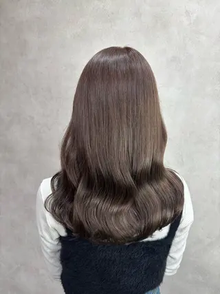 ミディアム カラー Rin♡透明感ピンク 🎀白肌ラベンダーのヘアスタイル