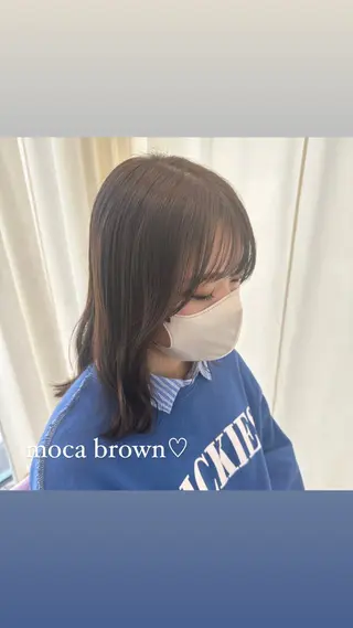 ミディアム カラー 🌈艶髪縮毛矯正🌈 岡野美典のヘアスタイル