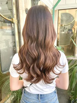 ロング カラー アオガミ （前髪顔周りカット）のヘアスタイル