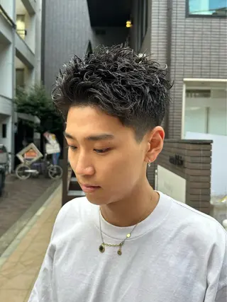 ショート パーマ メンズ Qin shaire salonのヘアスタイル