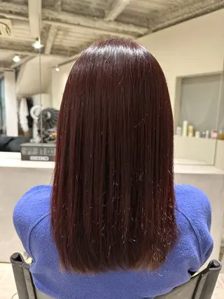 セミロング カラー 松岡 陸弥のヘアスタイル