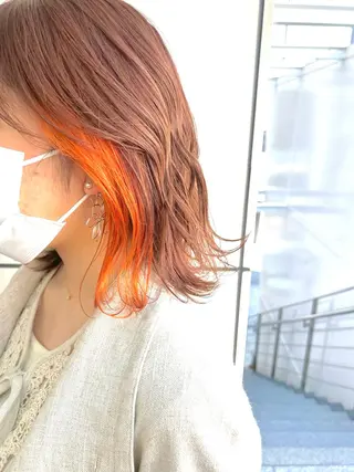 ミディアム カラー ヘアアレンジ 🌈インナーカラー ‘ショウマ’🌈のヘアスタイル