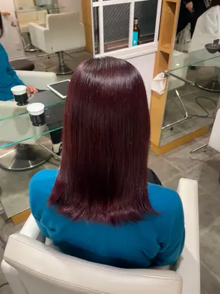 セミロング カラー 原宿♡透明感カラー♡ 縮毛矯正【MAYU】のヘアスタイル