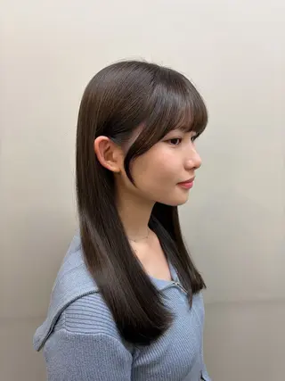 セミロング カラー 小顔似合わせカット ┊︎*AYANO*のヘアスタイル