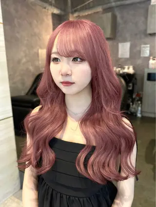 セミロング カラー パーマ ヘアアレンジ 🌱巴結生🌿大宮 ☁️ミルクティーのヘアスタイル