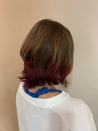 ミディアム カラー 顔まわりカット✄ ベージュカラー🧸のヘアスタイル