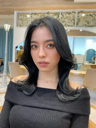 セミロング ✨縮毛矯正✨レイヤー ホウダカズヒロのヘアスタイル