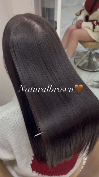 ロング 艶ブラウン/暖色 カラー/髪質改善みほのヘアスタイル