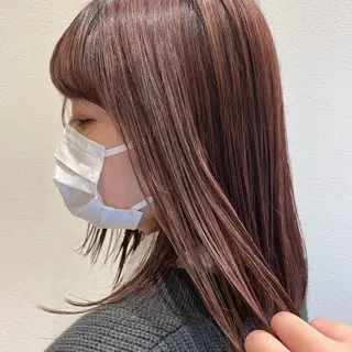 セミロング カラー 🚀MOEKA ᵕ̈ ハイトーン💫のヘアスタイル