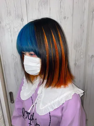 ミディアム ゆぴ☾‪/推しカラー /ハイトーンのヘアスタイル