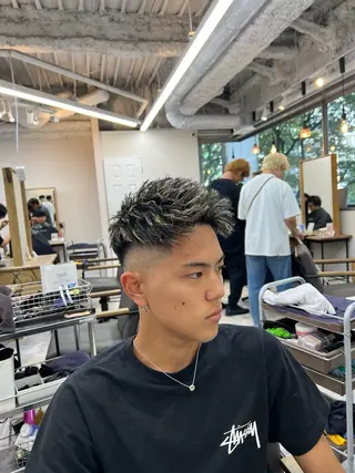 ショート カラー パーマ 渋谷 【メンズ特化】ナゴムのヘアスタイル