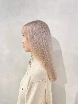 ロング カラー ハイトーン×レイヤー ／遠藤将太のヘアスタイル