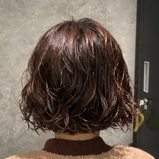 パーマ レイヤー/透けカラー アレンジ/篠崎渚彩のヘアスタイル