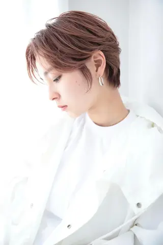 ショート カラー パーマ ヘアアレンジ レイヤーカット✂️ 横浜No1♡下鳥翔子のヘアスタイル