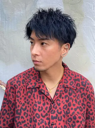 メンズ フェザーパーマ浦和 スパイキーショートのヘアスタイル