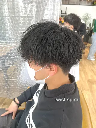 ミディアム パーマ メンズ メンズカット/パーマ 久田良和のヘアスタイル