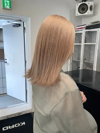 ミディアム カラー ヘアアレンジ 艶ハイトーン/ヘア アレンジAYAKAのヘアスタイル