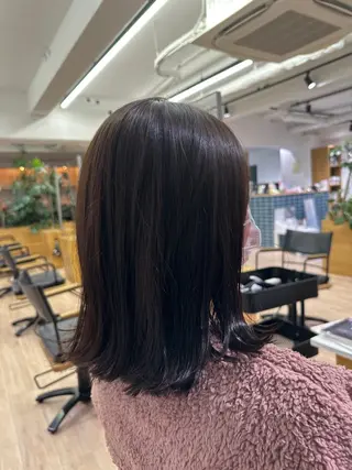 ミディアム 切りっぱなし/髪質 改善矯正/さやか🫧のヘアスタイル