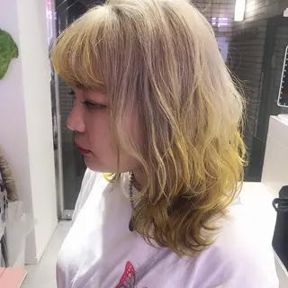 ミディアム カラー ヘアアレンジ 透明感カラー× レイヤーカット✨高梨のヘアスタイル