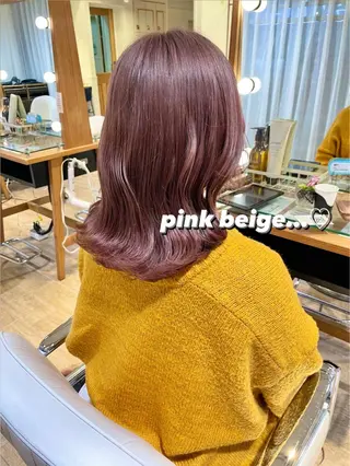 セミロング カラー ヘアアレンジ ハイトーンピンク🍑 ブリーチ🍑RINAのヘアスタイル