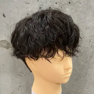 パーマ メンズ 艶暖色カラー🍒 縮毛矯正ほののヘアスタイル