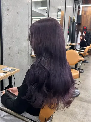 ロング カラー 🌷ラベンダーピンク 顔まわり🌷ねいろのヘアスタイル