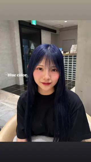 ロング カラー 艶カラー/ ブリーチ/縮毛/愛理のヘアスタイル