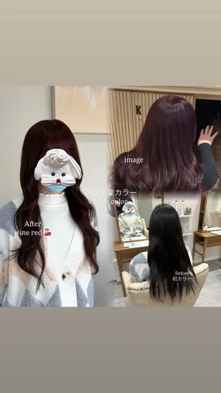 ロング カラー 谷口 綾架のヘアスタイル