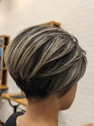 ショート カラー 根岸 進のヘアスタイル