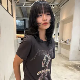 セミロング カラー 名古屋/落ちる黒 黒染め落としのヘアスタイル