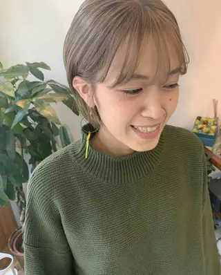 ミディアム パーマ カラー CEINE OURのヘアスタイル