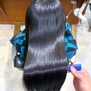 ロング レイヤーカット 縮毛矯正 高杉颯汰のヘアスタイル