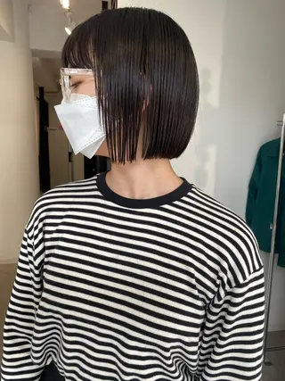 ショート カラー センターパート/ 暖色カラーayuのヘアスタイル